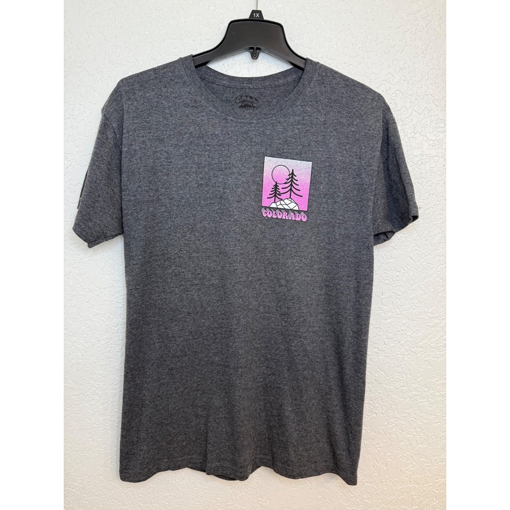 Colorado Graphic Tee Gray Heather Mountain Sunset T-Shirt Womens‎ M